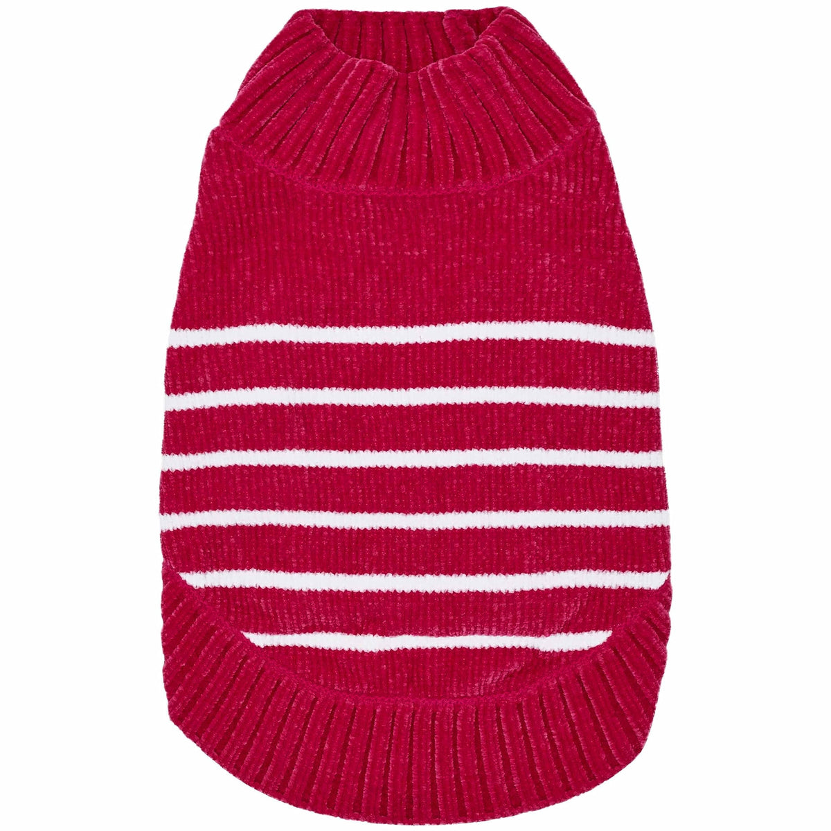 Blueberry Pet suéter chenille rosa rayas para paseos diarios cálidos