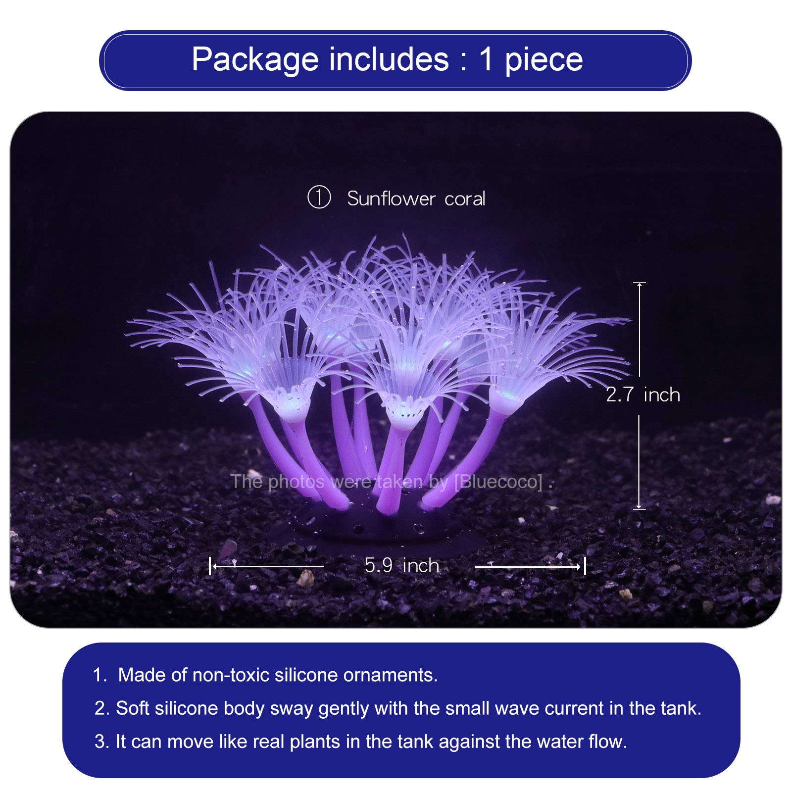 Bluecoco glowing coral ornament sunflower brightens a sunny focal point.