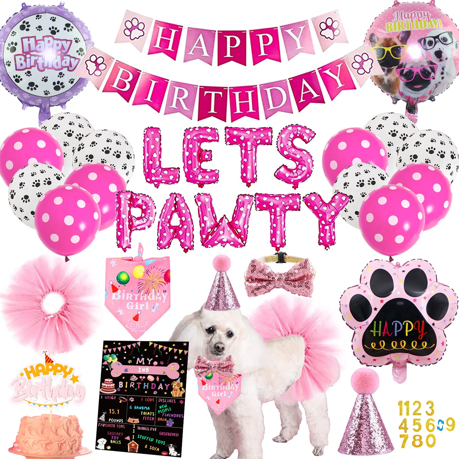 Bluegogo dog bandana pink for stylish birthday photos and festive wear