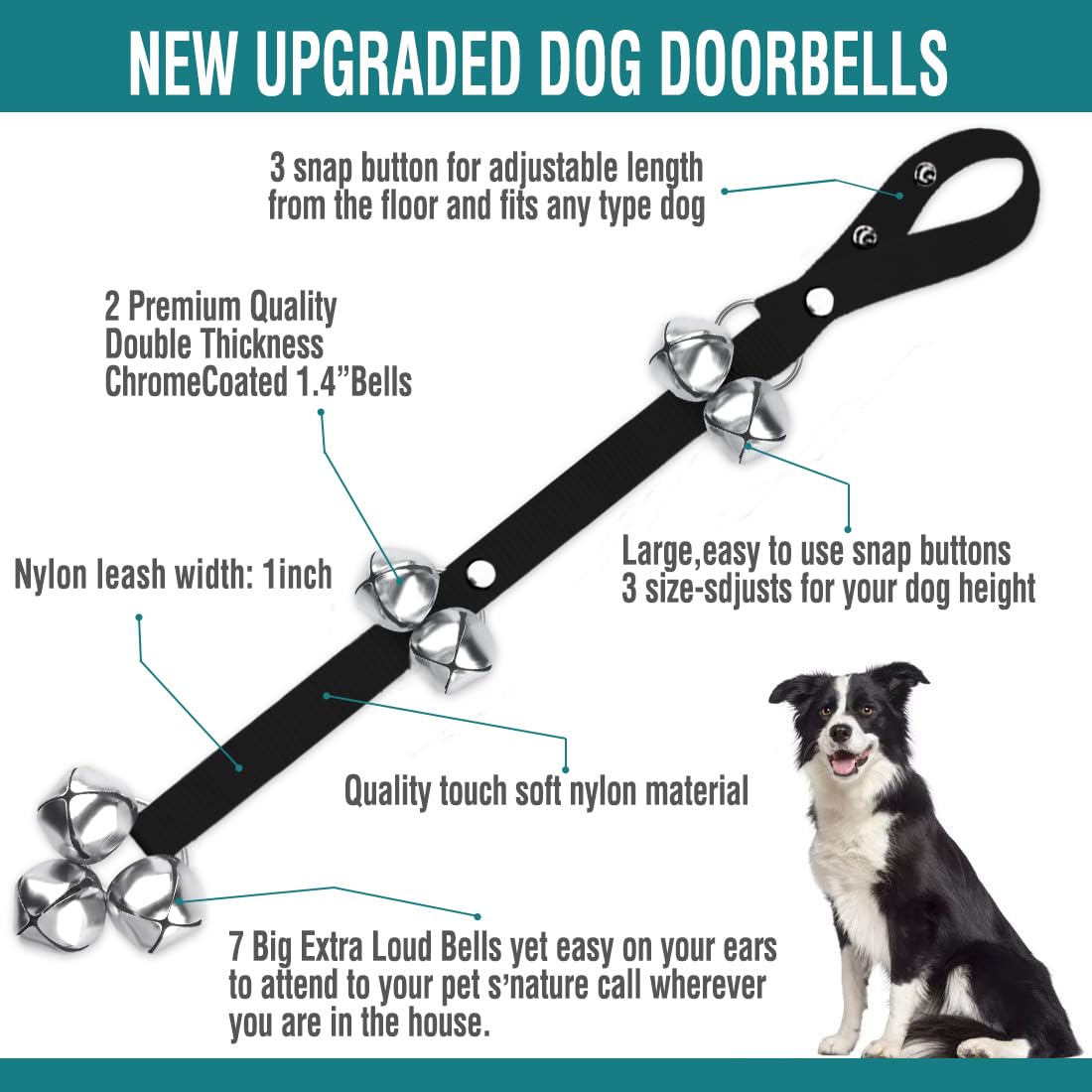 BLUETREE doorbells show 3-level length adjustment for door height.