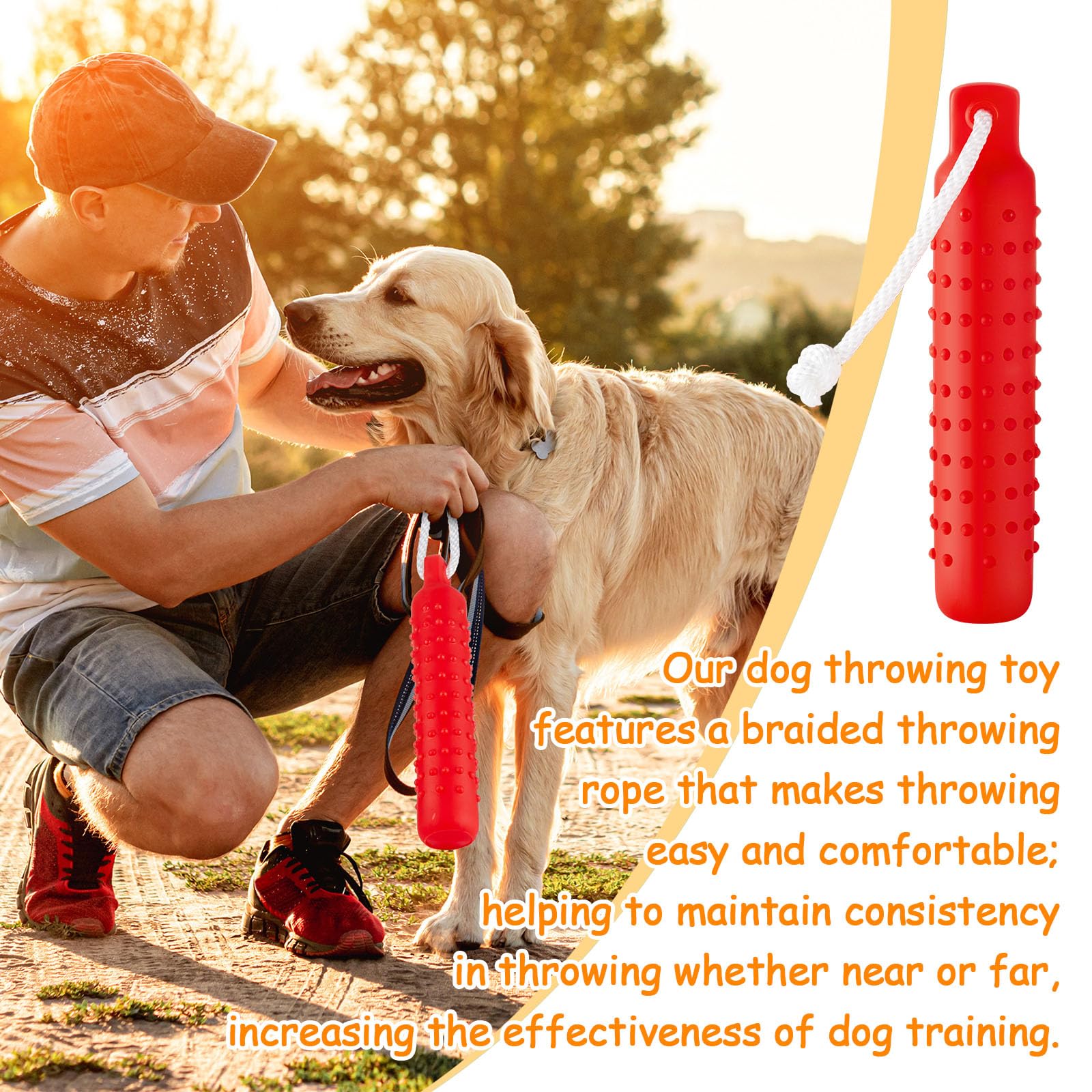 Blueweenly dog float bumper knob texture provides extra grip during throws