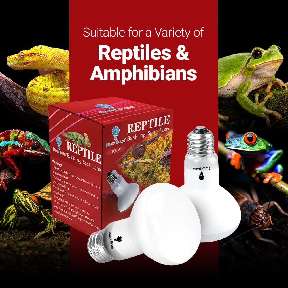 Bluex Bulbs 4-pack reptile bulbs ensure consistent heat across terrariums.