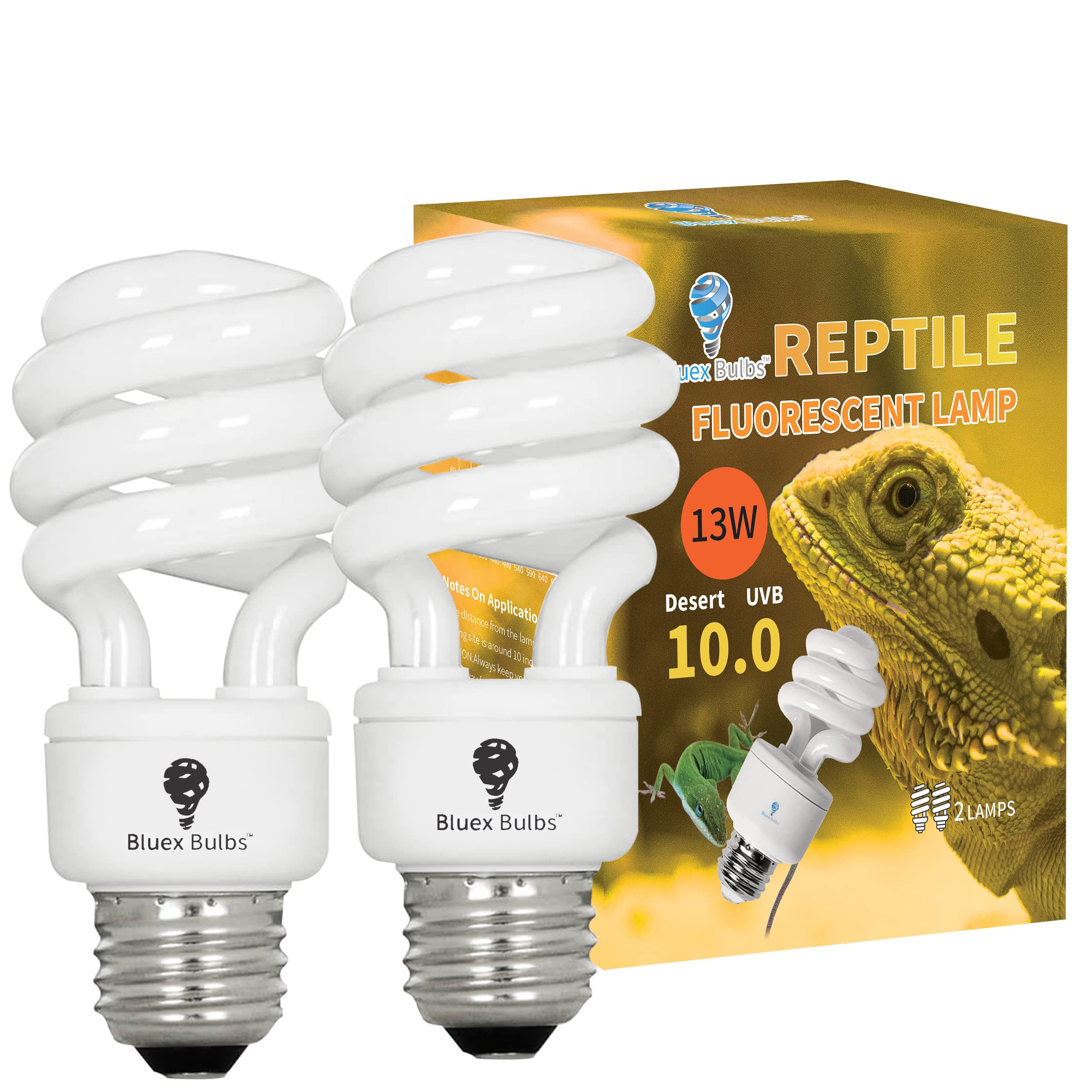 Bluex Bulbs Desert UVB 10.0 CFL bulb in reptile enclosure