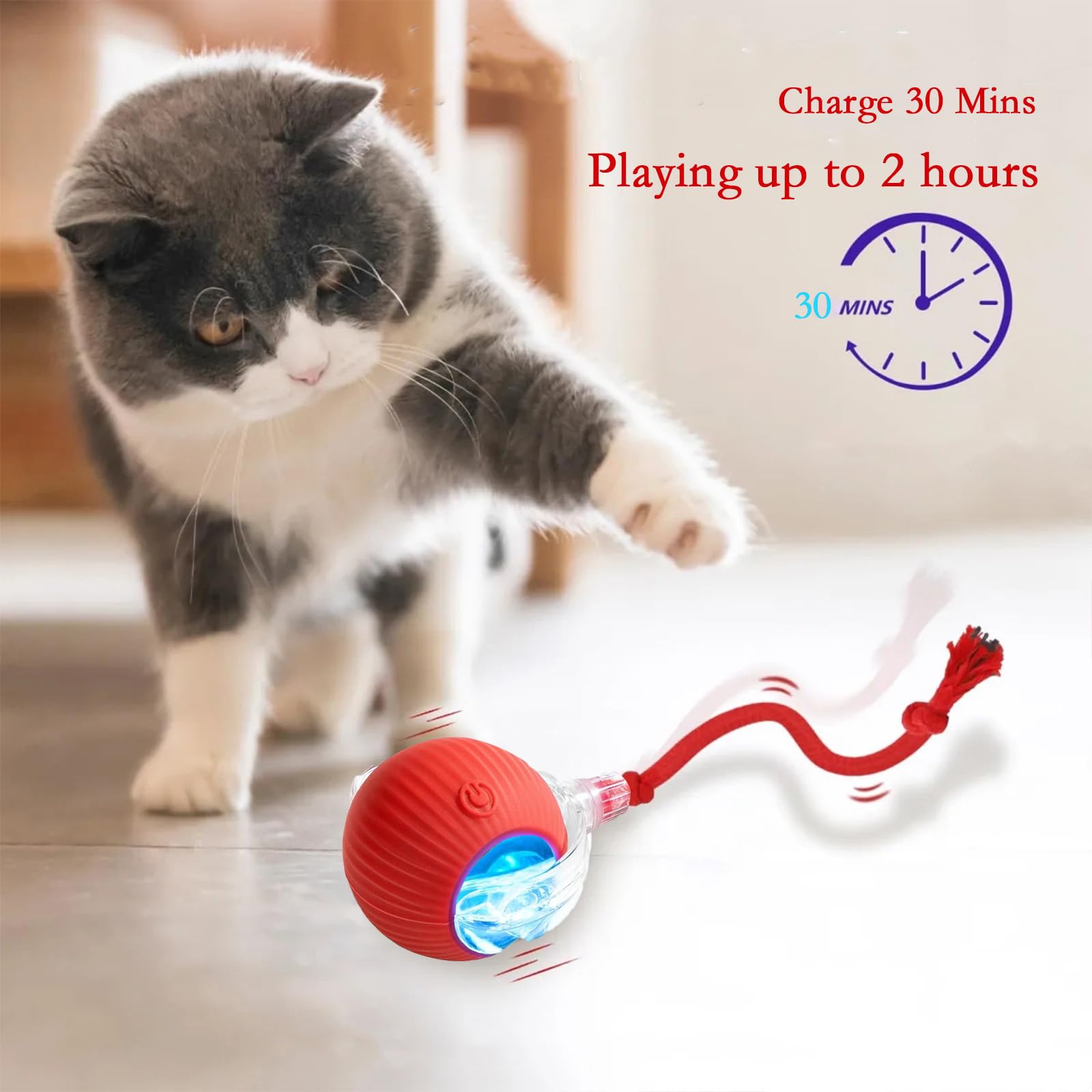 blueypet Automatic Interactive Rolling Ball side view demonstrates durable build for safe indoor play.