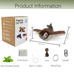 blueypet bird toy flapping wings closeup encourages chasing and real-time interaction.