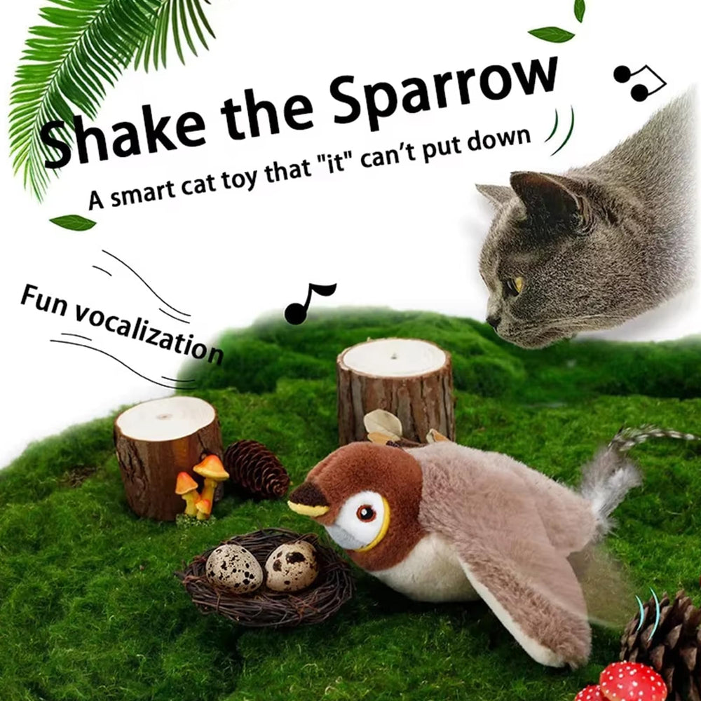 blueypet bird toy in action - kitten chase and entertainment at home.