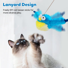 Blueypet flying bird cat toy for indoor use promotes exercise and hunting-like play.