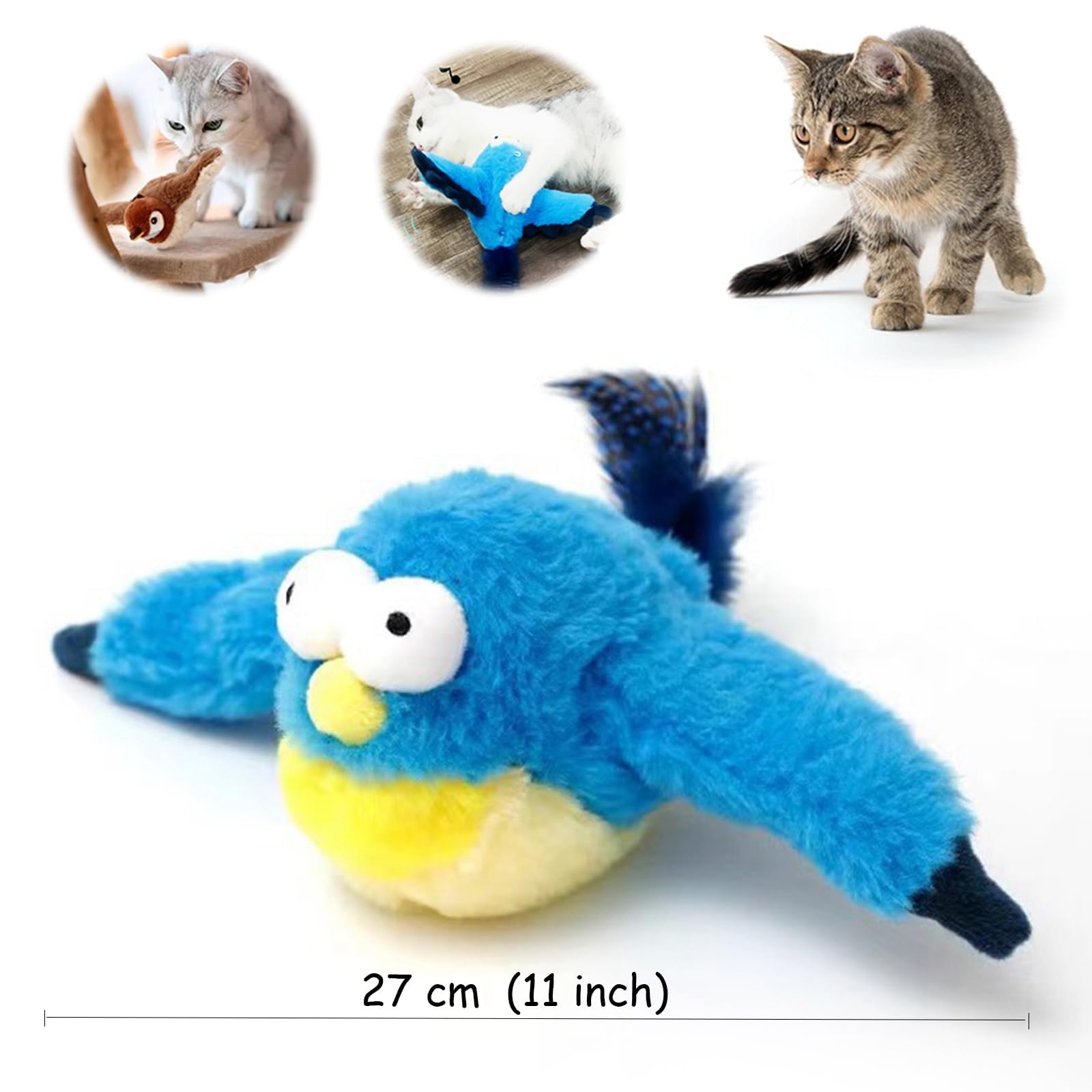 Blueypet hanging bird toy for indoor play adds dynamic movement.