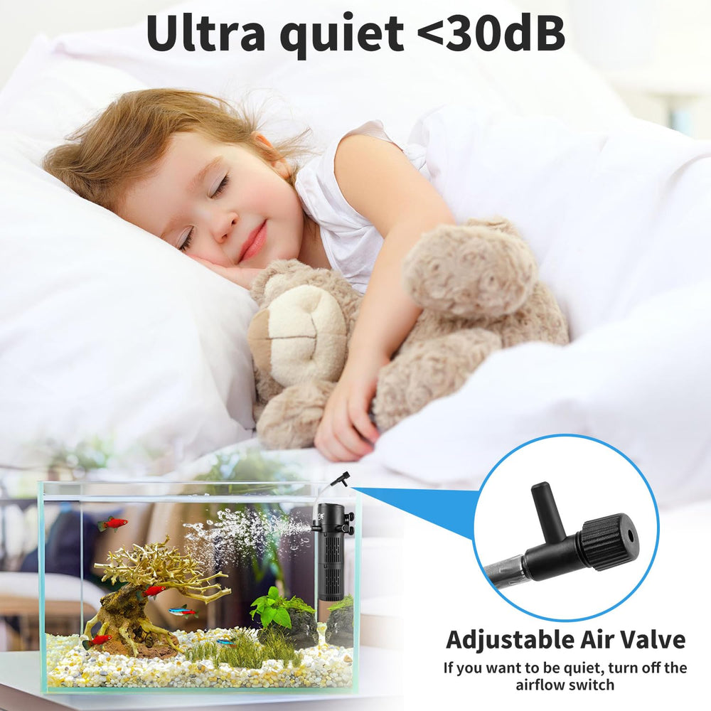 BlueYu aquarium filter adjustable air flow control lets you tailor oxygen dosing.