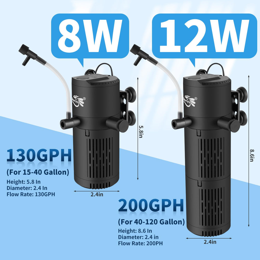 BlueYu aquarium filter wave-maker in action provides gentle water movement for fish comfort.