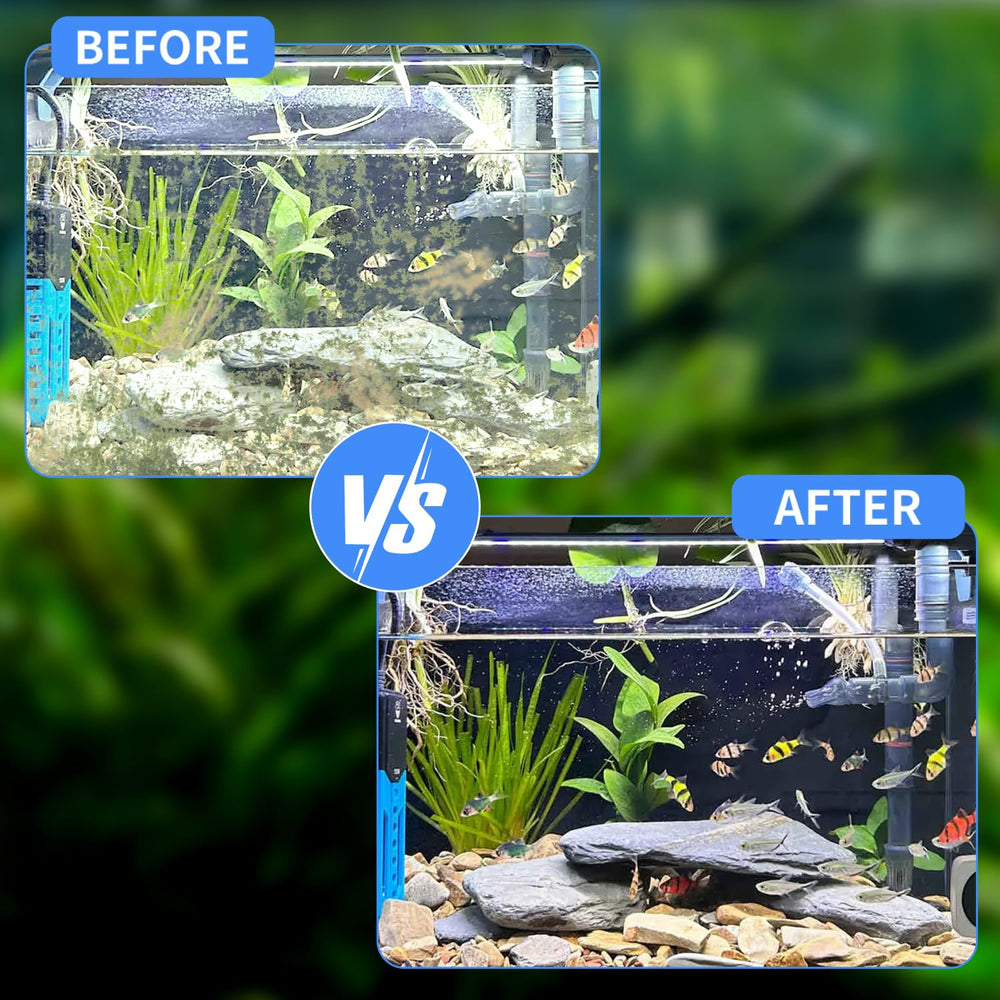 BlueYu floating design aquarium cleaner sits on water surface for easy retrieval