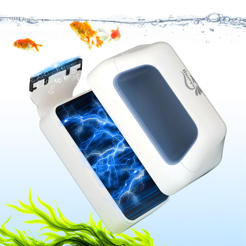 BlueYu magnetic aquarium cleaner outside brush shows strong grip for algae removal