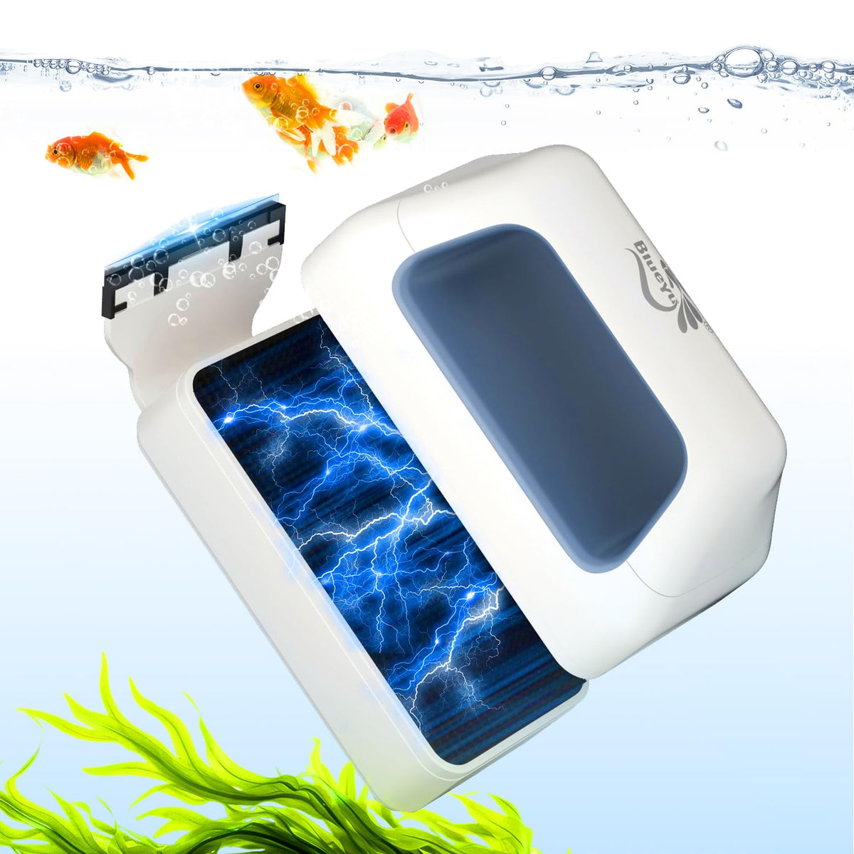 BlueYu magnetic aquarium cleaner outside brush shows strong grip for algae removal
