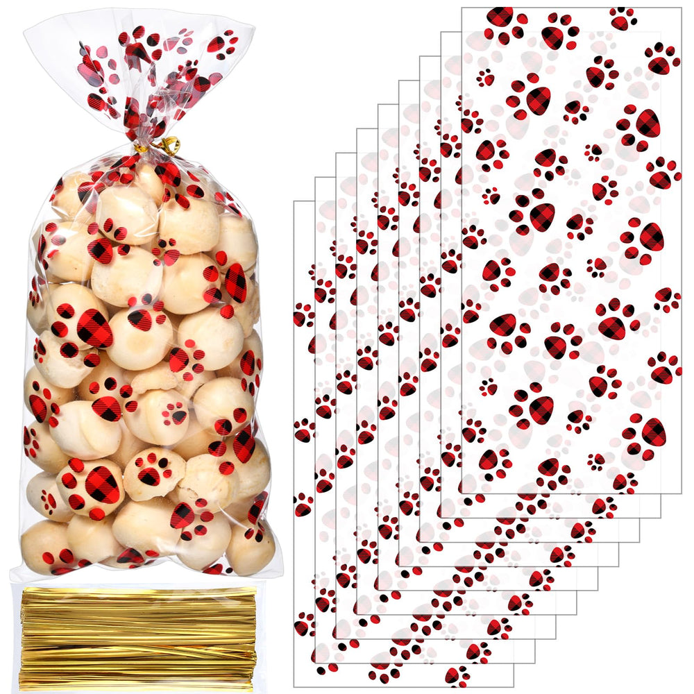 Blulu dog treat bags paw pattern package front showing festive packaging.