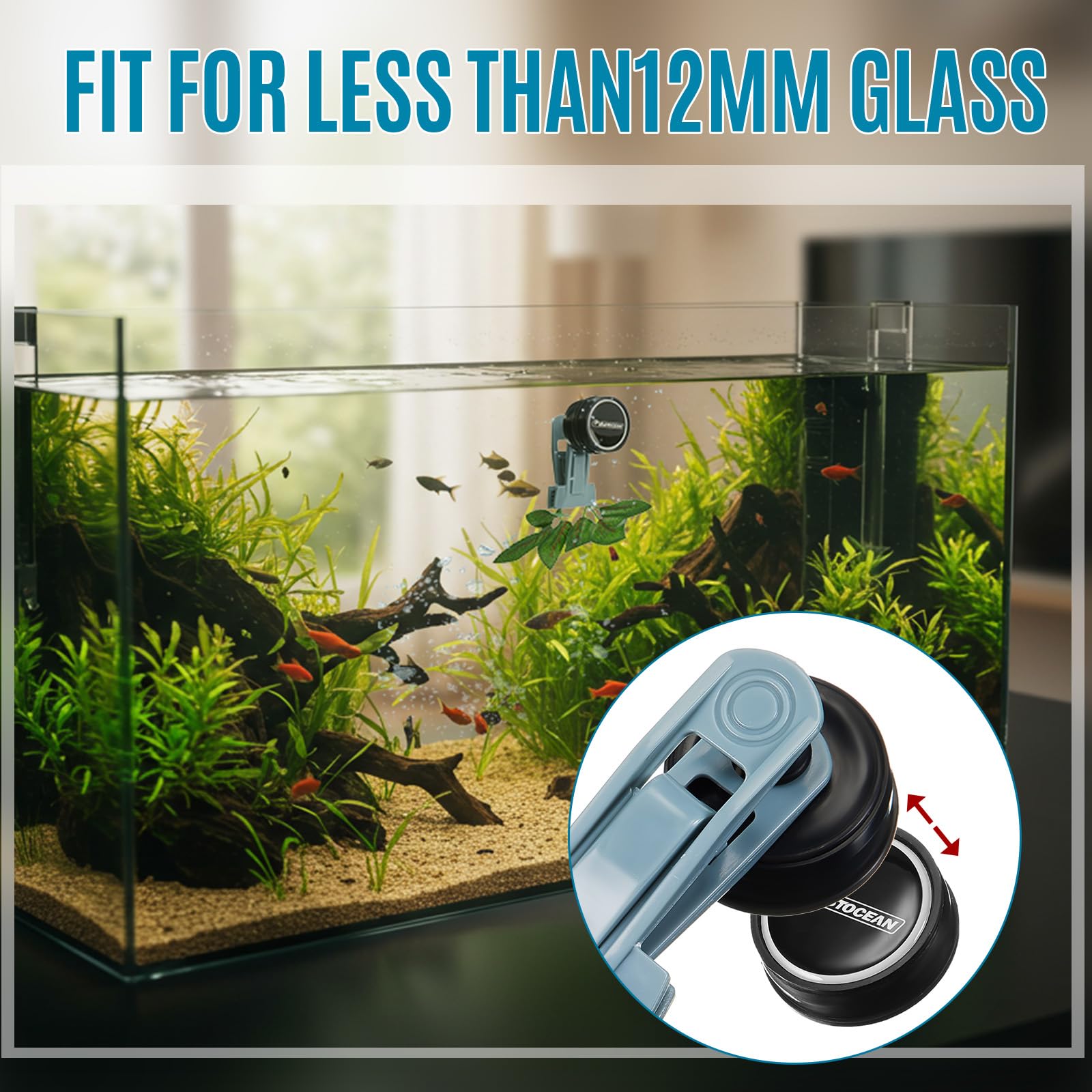 Blulu durable magnetic clip designed for convenient hands-free algae delivery.
