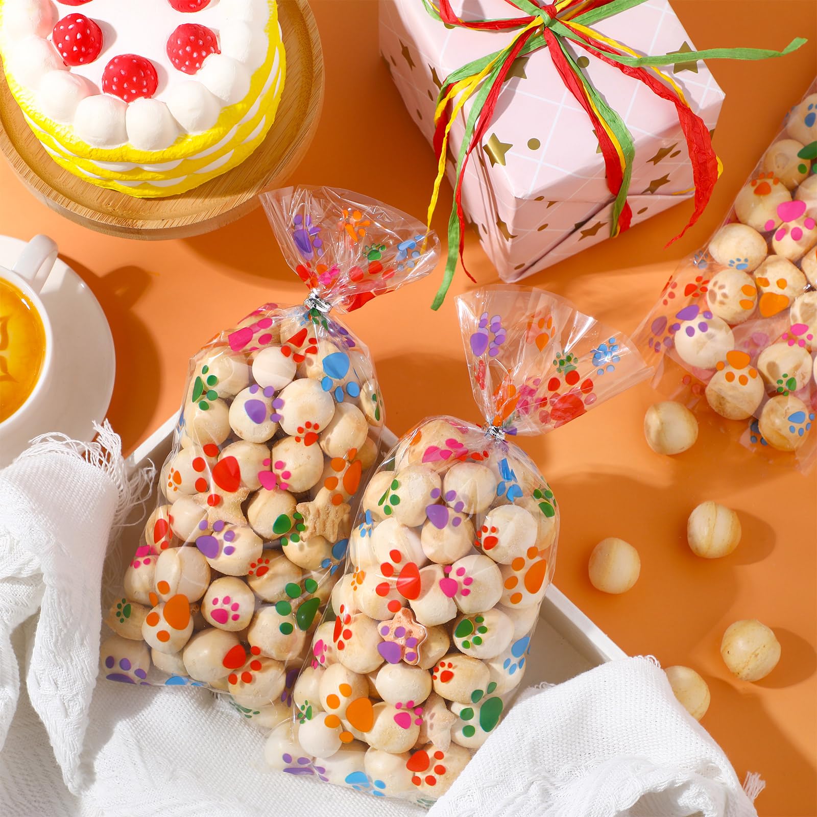 Blulu paw-print design adds playful flair to party packaging.