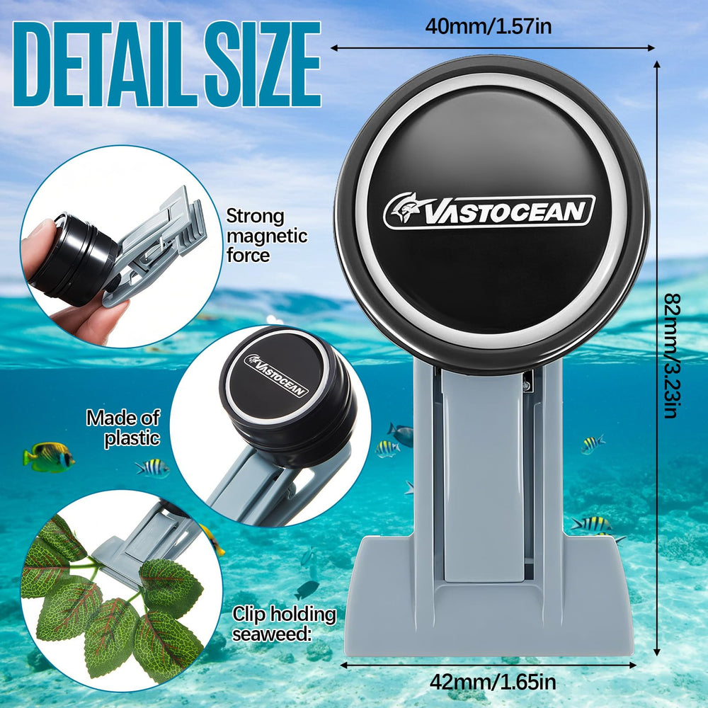Blulu seaweed feeder clip magnet demonstrating easy repositioning during feeding.