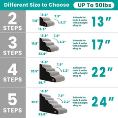 blunique dog stairs non-slip base with rubber dots for secure footing