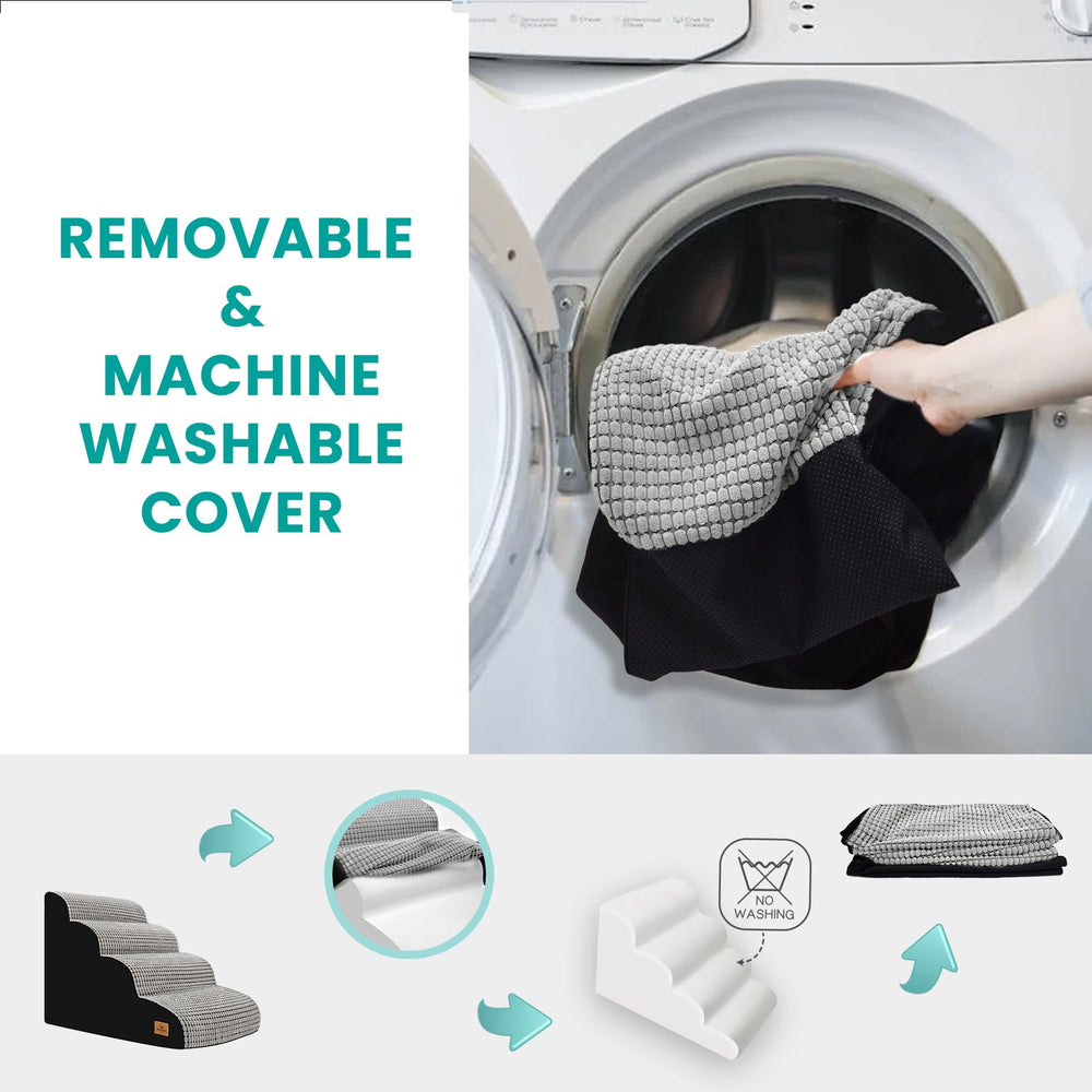 blunique dog stairs zippered cover detaches for machine-washable care