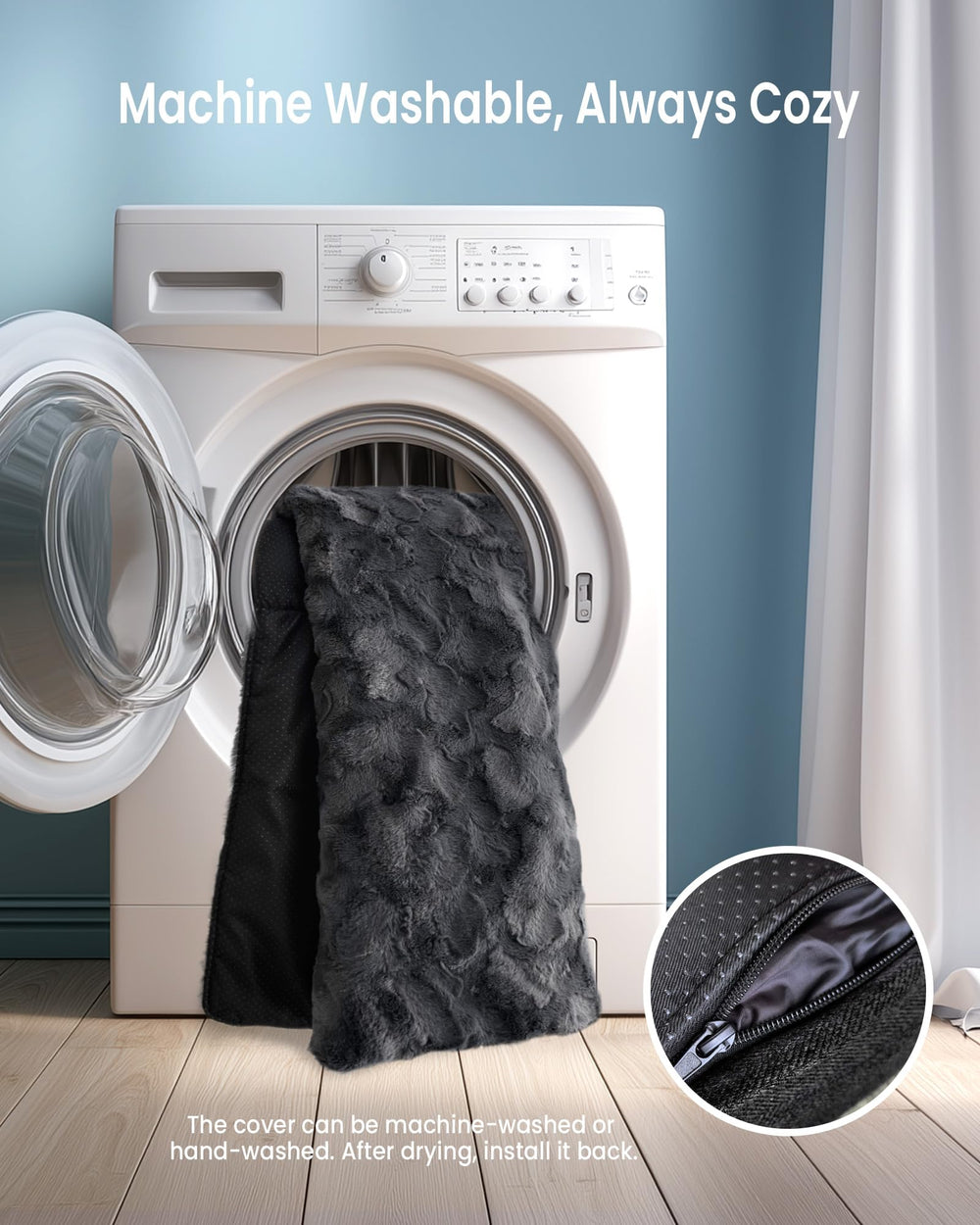 Blunique memory foam and polyester fill provide supportive cushioning.