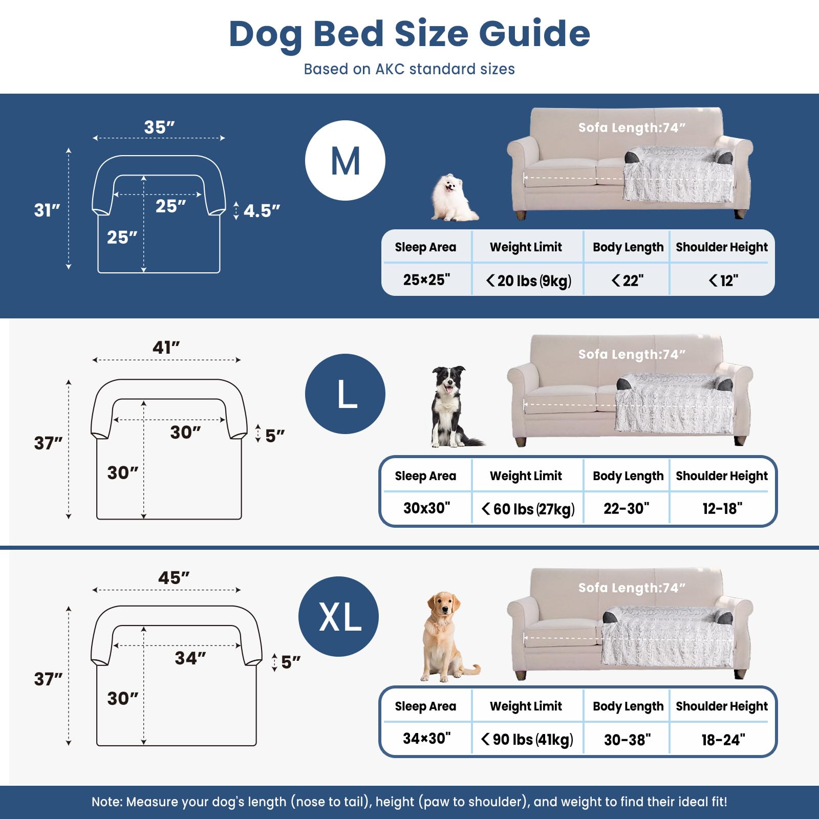 blunique Non-slip base keeps dog bed secure on furniture