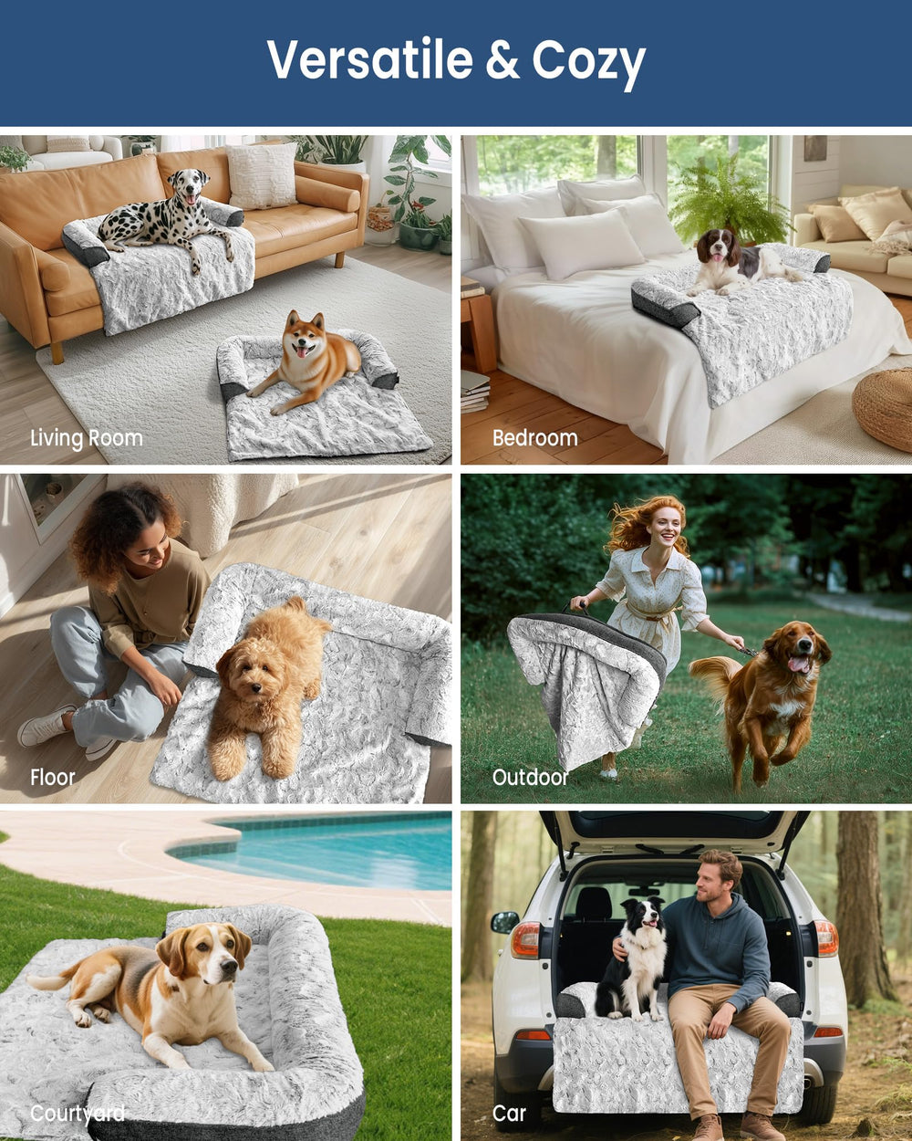 blunique non-slip base grey keeps the bed steady on furniture and floors.