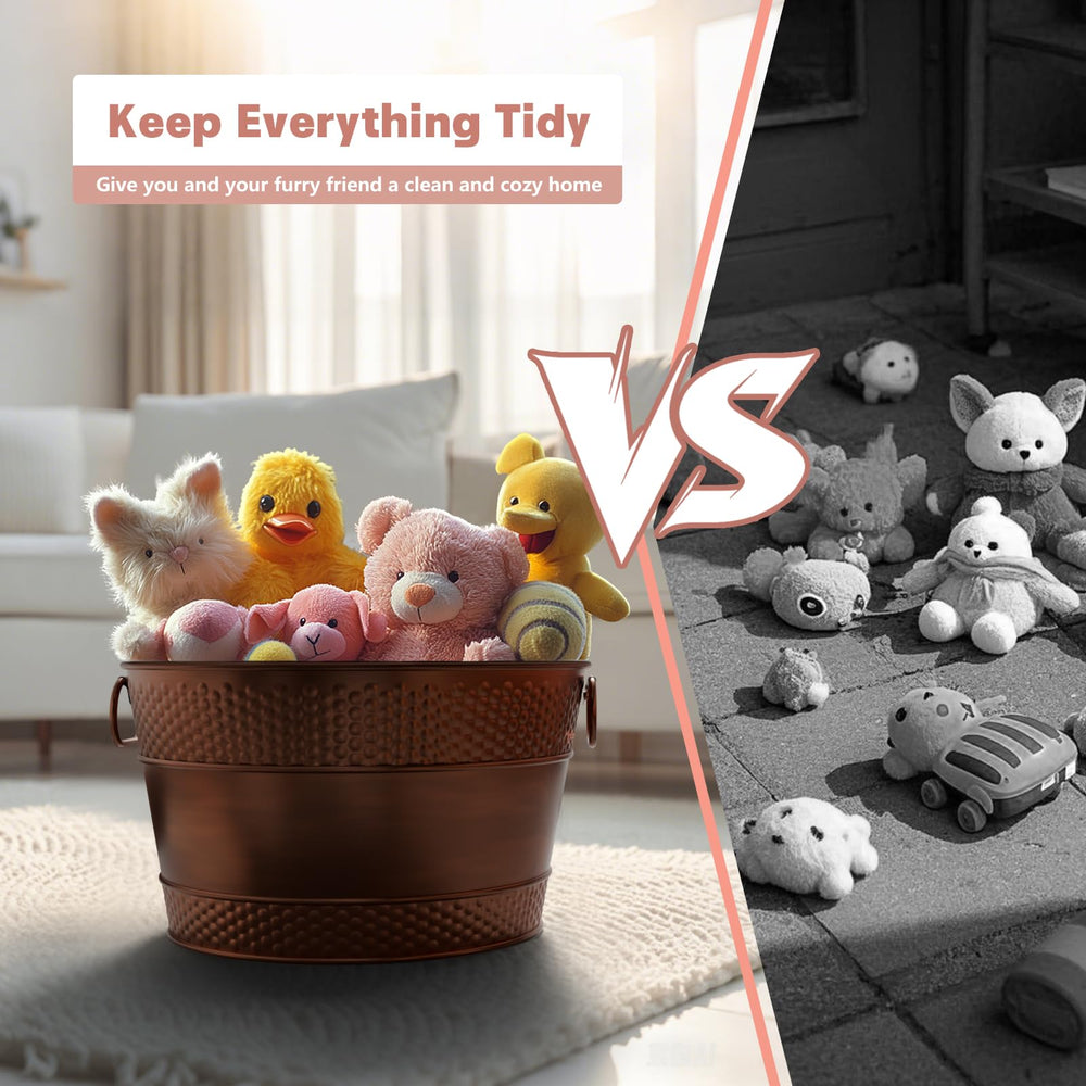 BluPup chew-resistant bin provides durable toy organization for dogs.