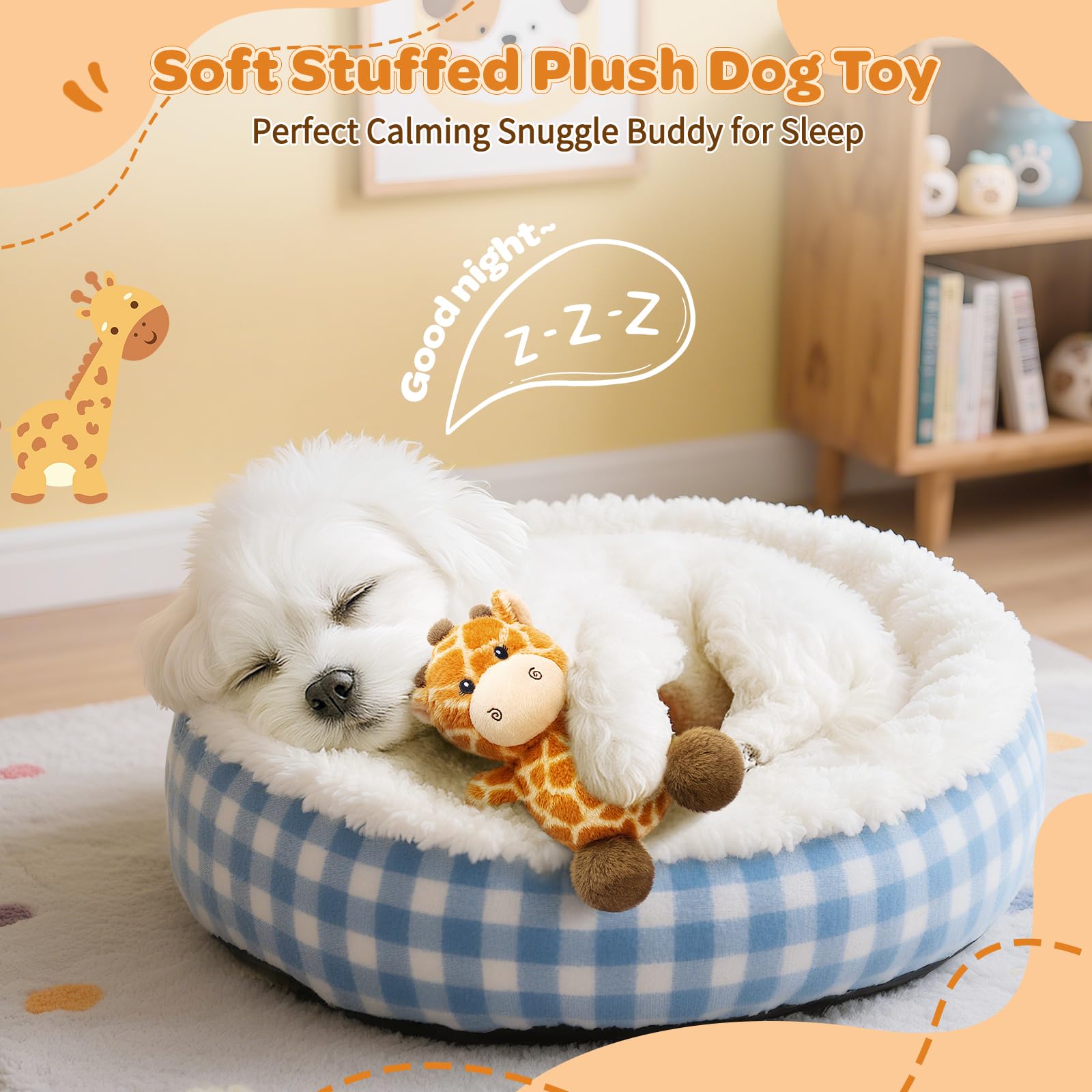 BluPup Giraffe toy compact size fits small and medium dogs