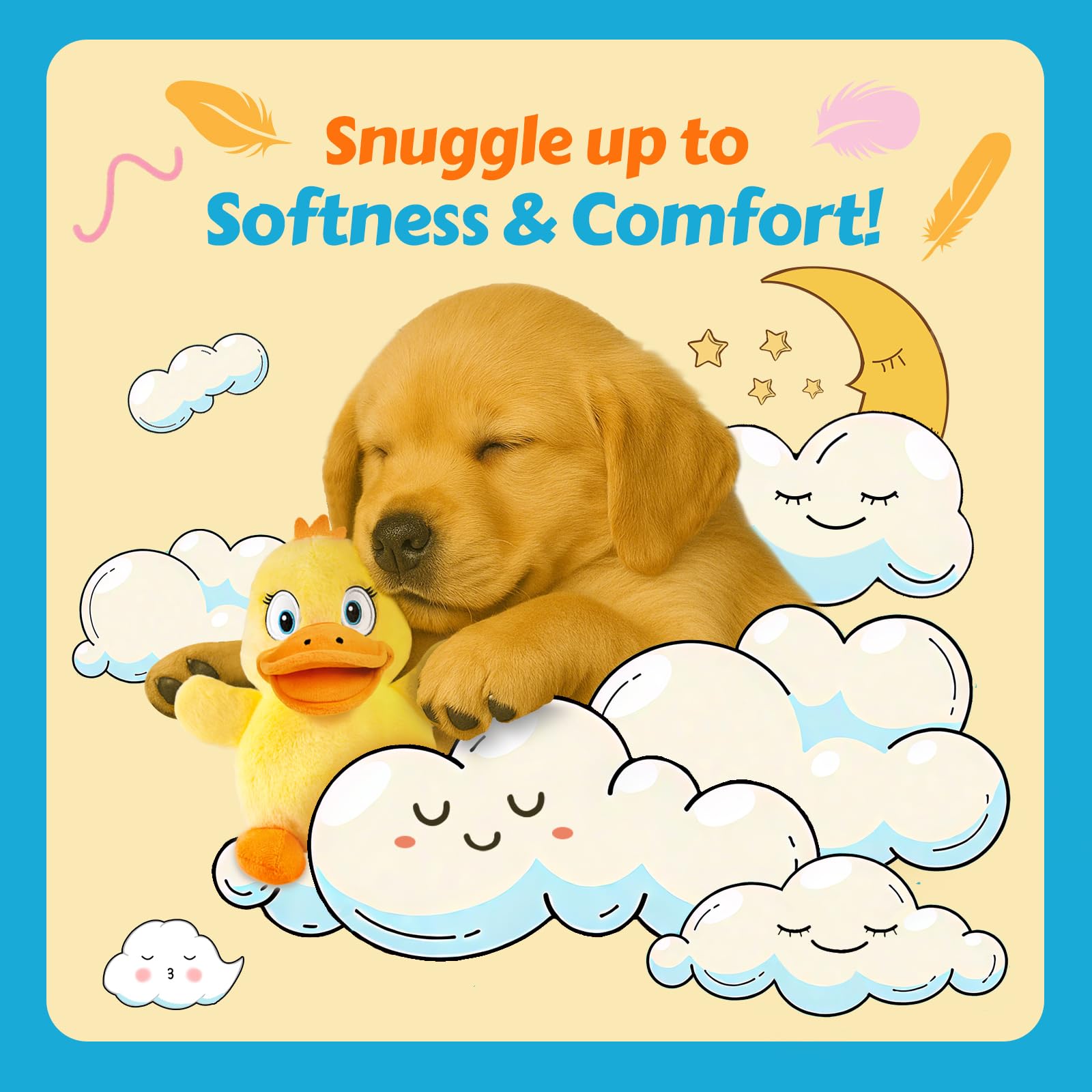 BluPup Squeaky Duck Toy measures 8 inches, ideal for small to medium dogs