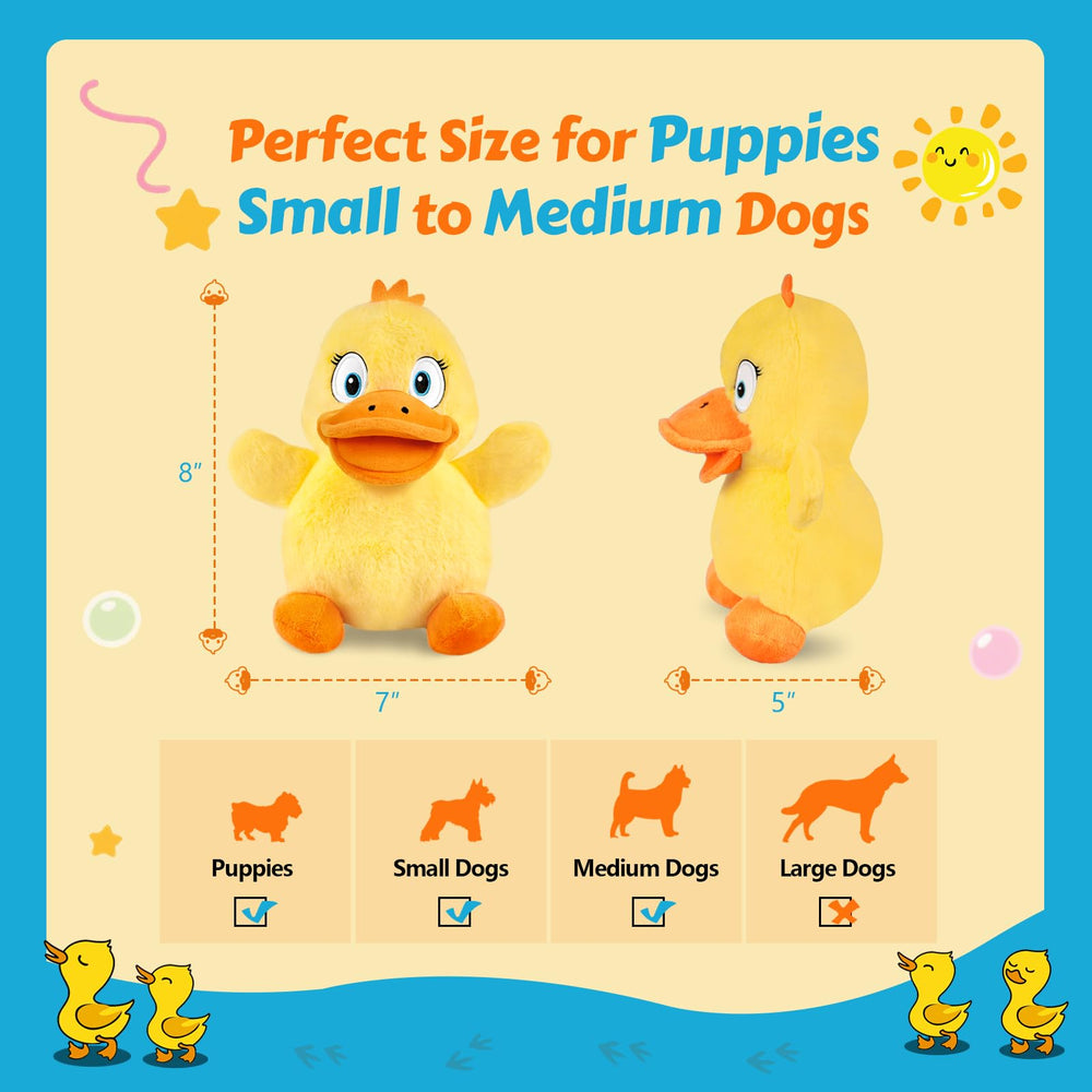 BluPup Squeaky Duck Toy crinkle wings deliver crackling texture during play