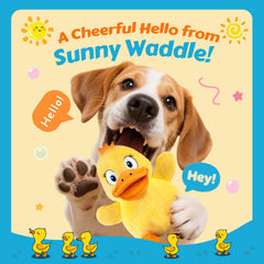 BluPup Squeaky Duck Toy head-squeaker captures pup attention for interactive snout games