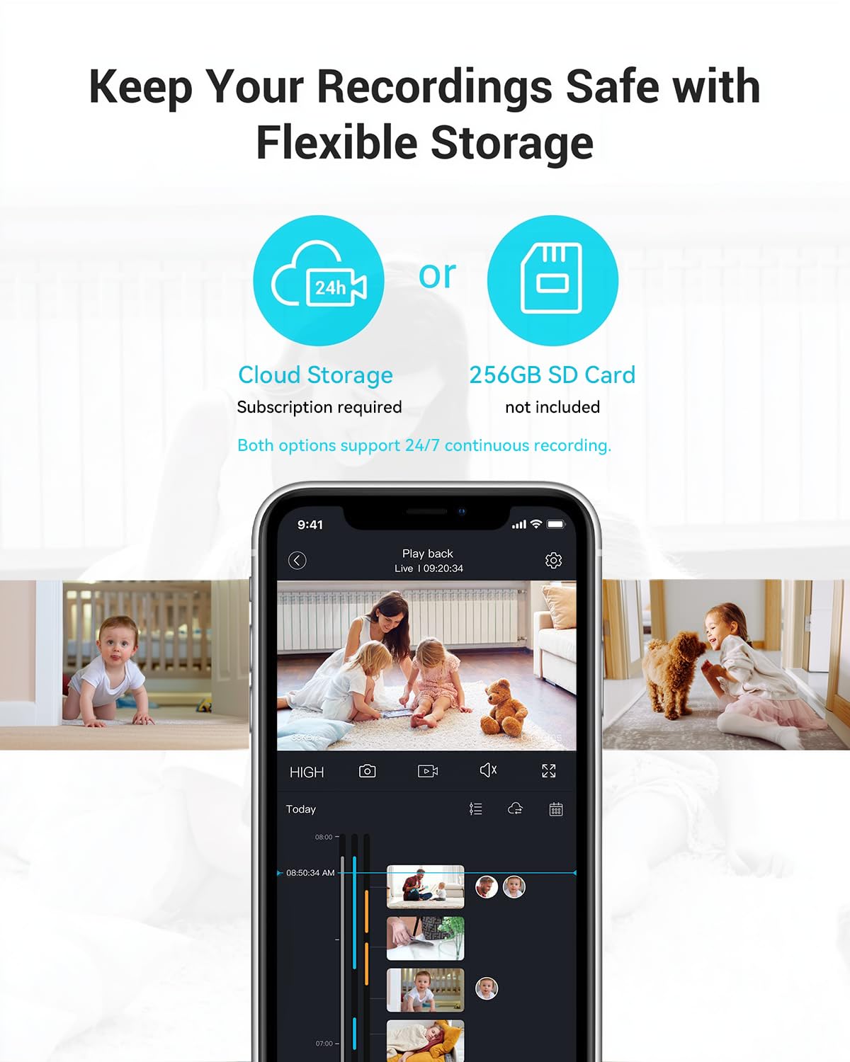Blurams flexible storage options for local and cloud video memories