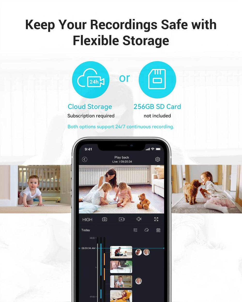 Blurams flexible storage options for local and cloud video memories