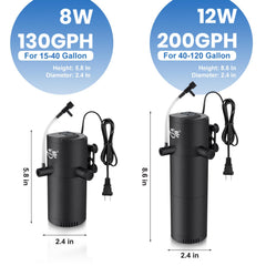 BlueYu aquarium-filter-water-flow-demo demonstrates strong circulation for healthier tank water.