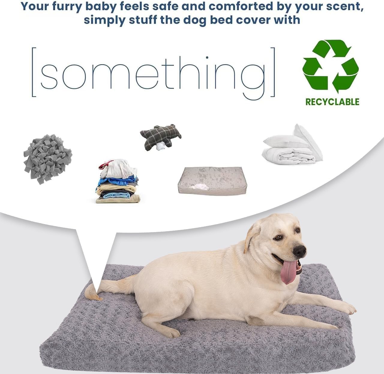 BLVOTKRO faux fur dog bed cover machine washable ensures easy cleaning after playtime.