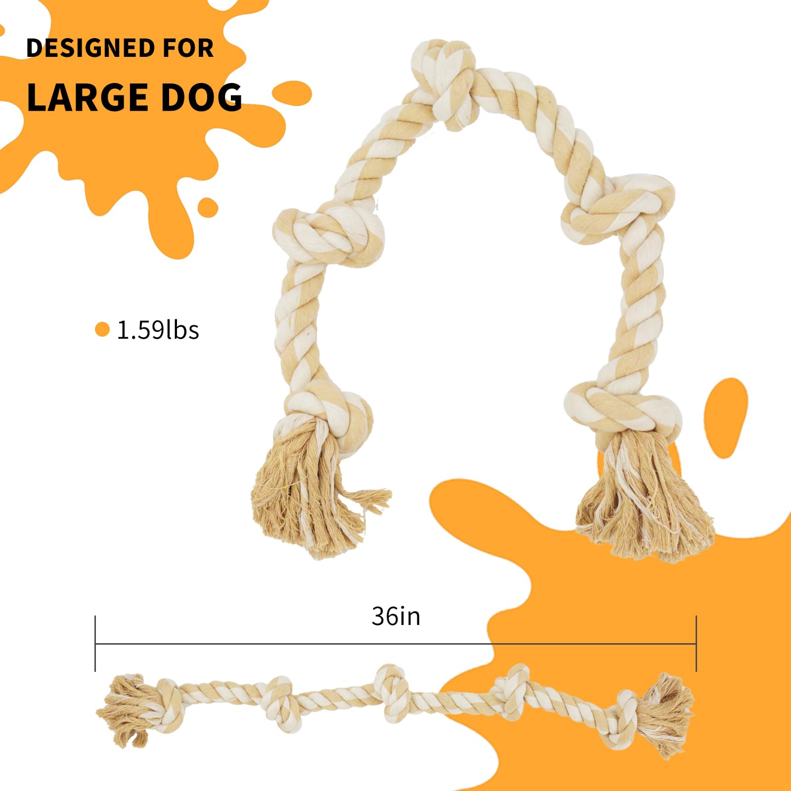 Bmag dog rope toy 36 inches long supports training and long-distance play