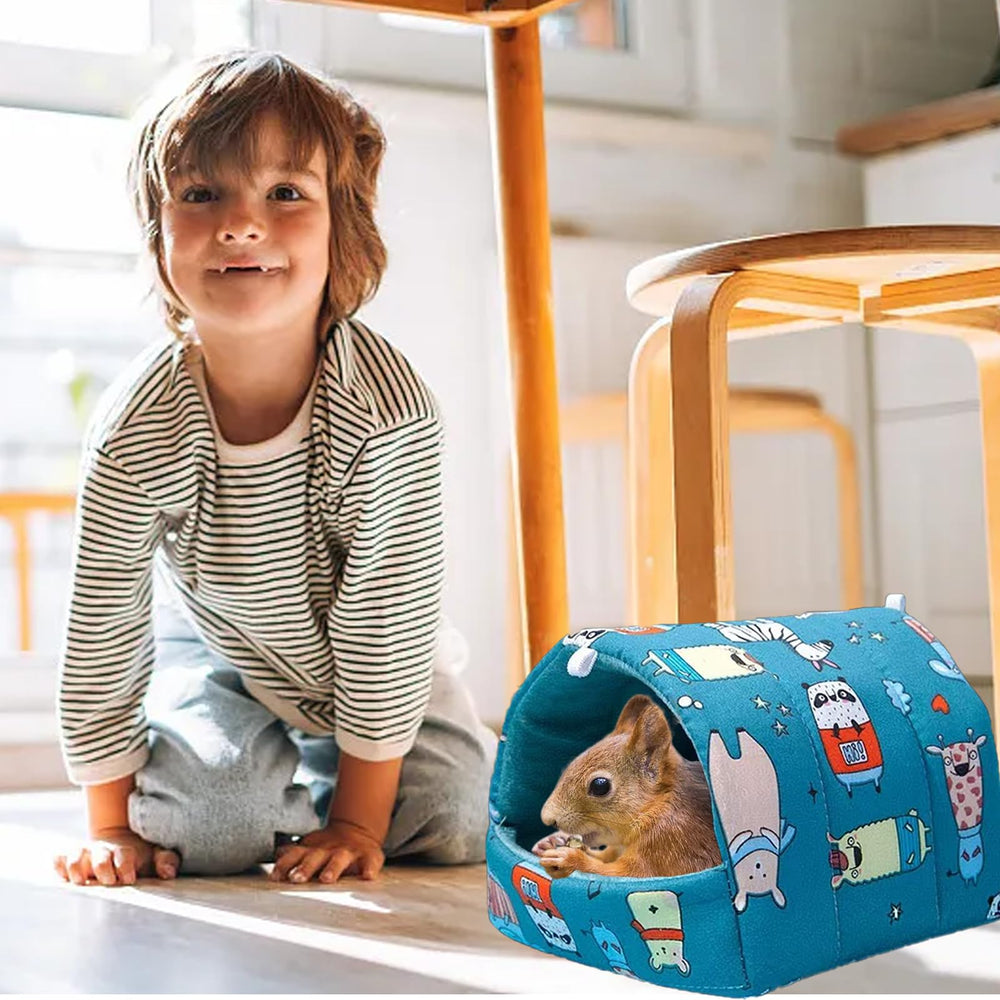 BMMN guinea pig hideout grey-blue — hides dirt and blends with decor