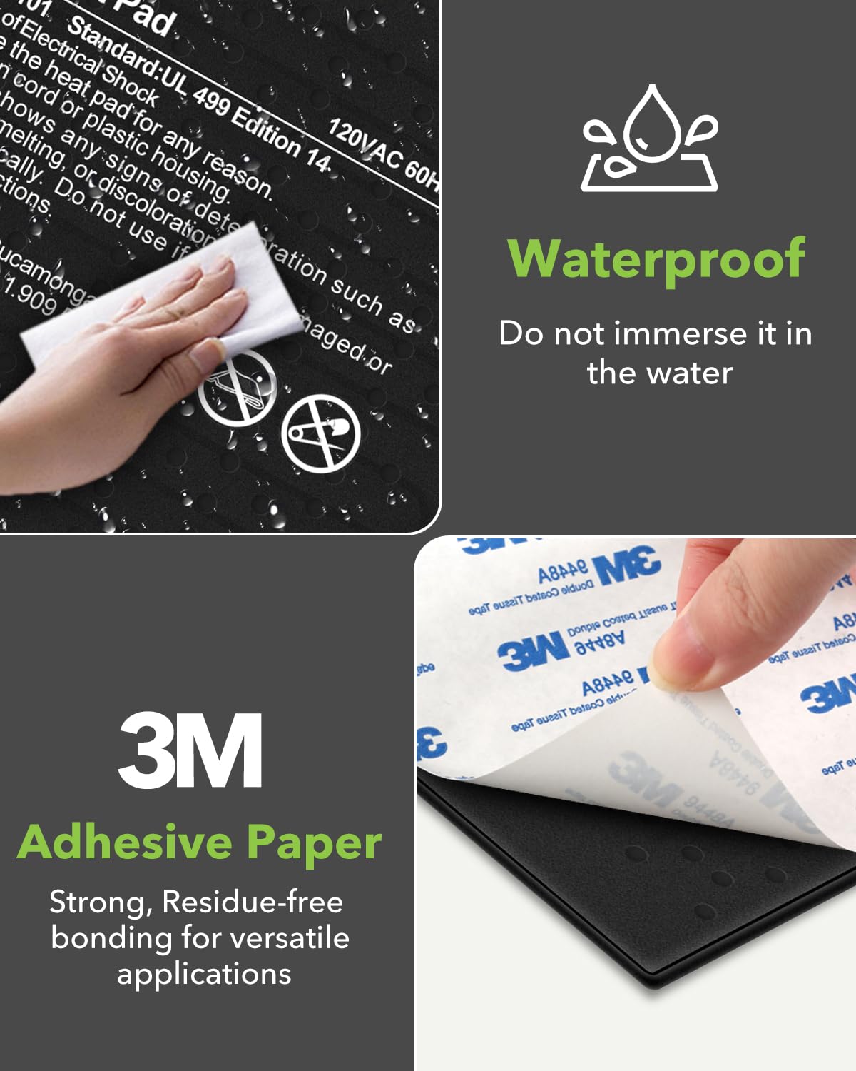 BN-LINK heat pad adhesive back enables quick, secure placement.