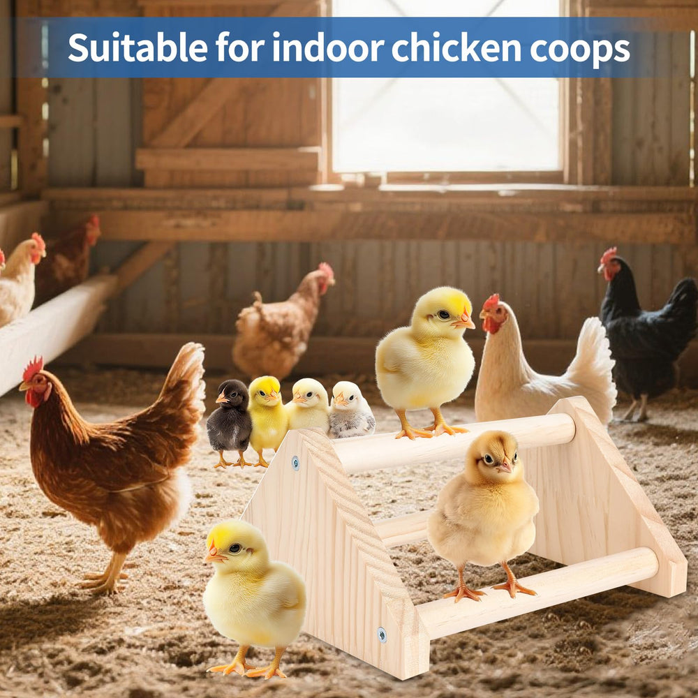 Bneykrir perch installed in a chicken coop for space-efficient roosting.