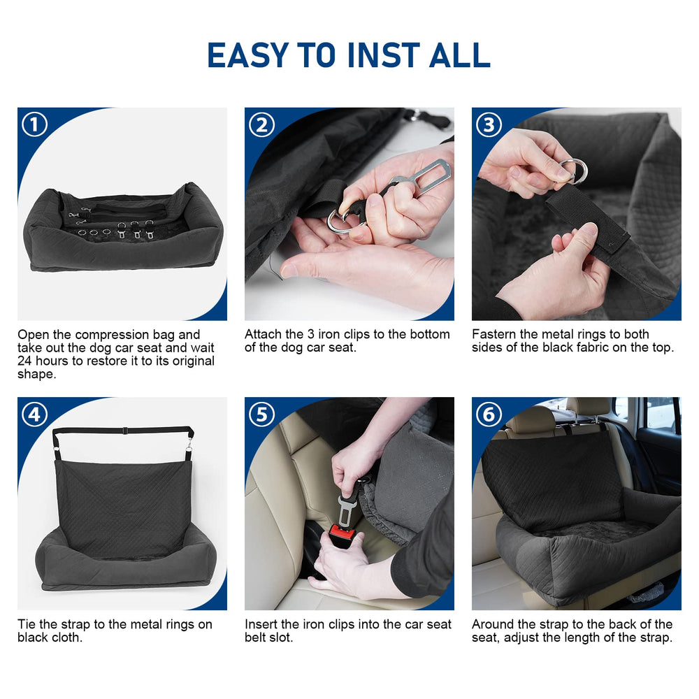 Bnonya dog car seat installation buckles for quick setup.