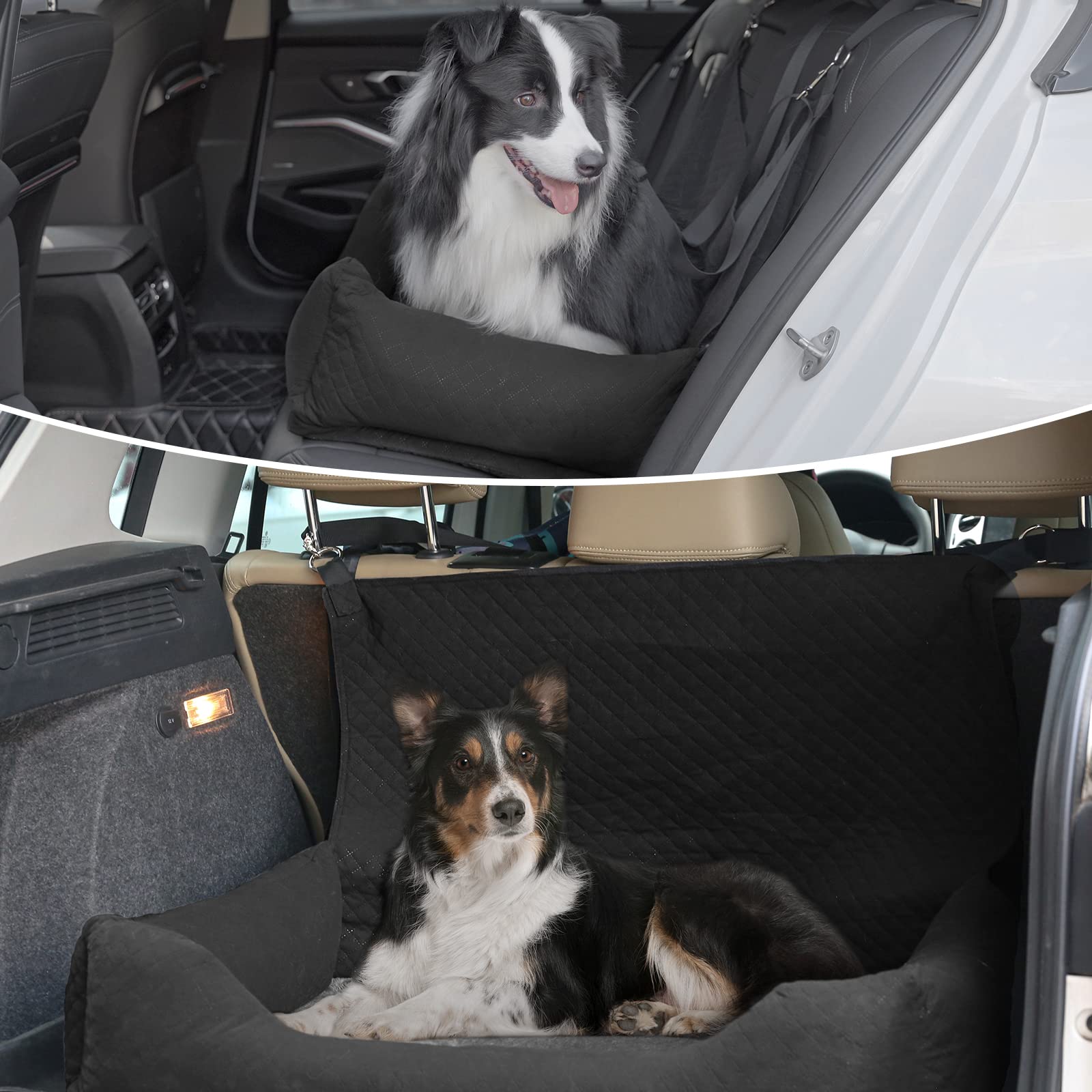 Bnonya dog car seat non-slip base keeps bed in place.