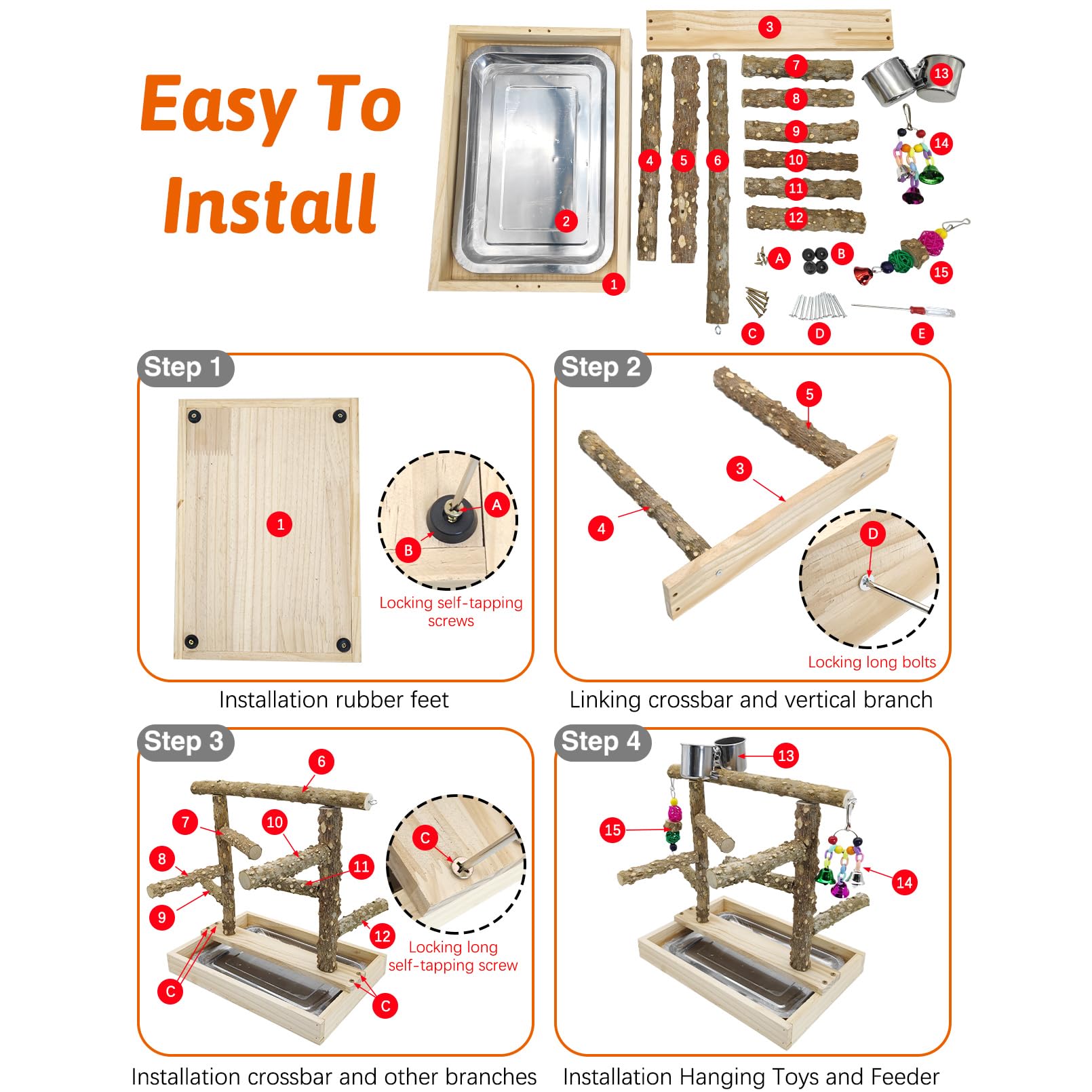 BNOSDM adjustable-height setup lets you tailor play spaces for your bird