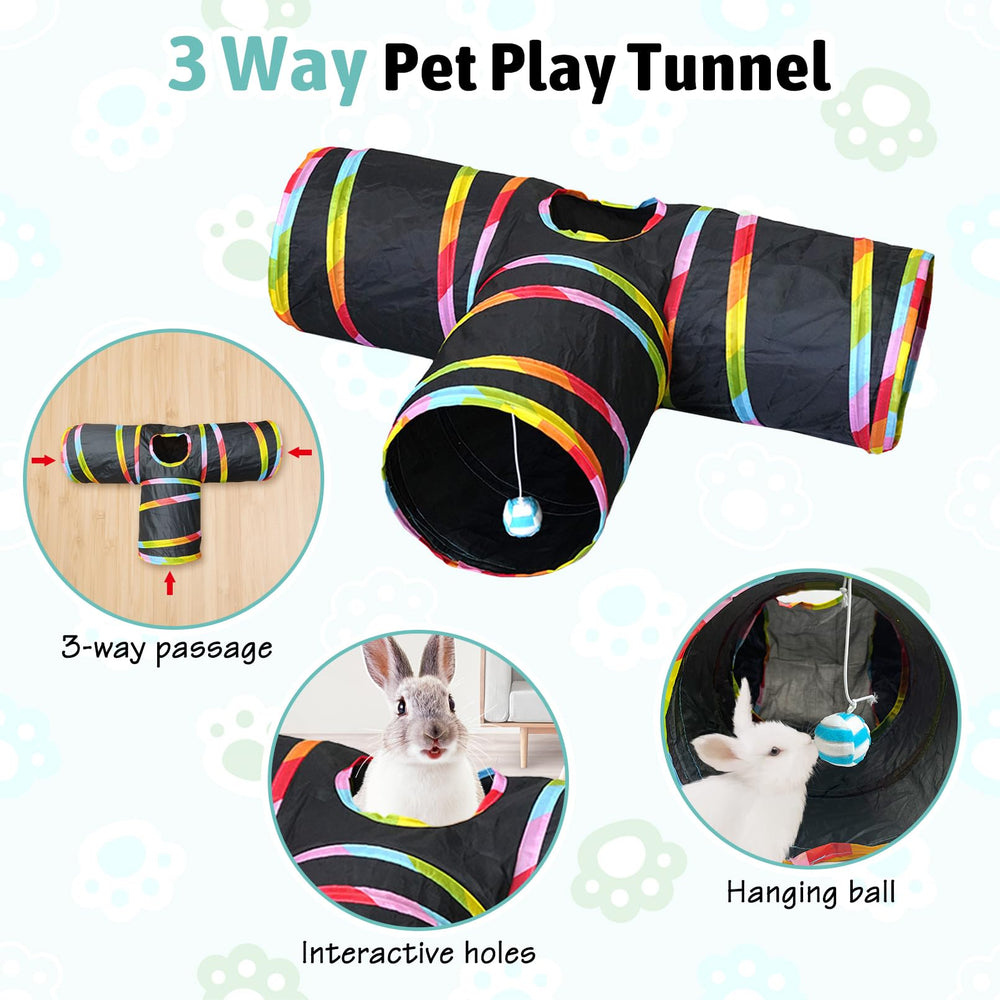 BNOSDM Bunny Tunnels peephole and hanging ball add interactive play options.