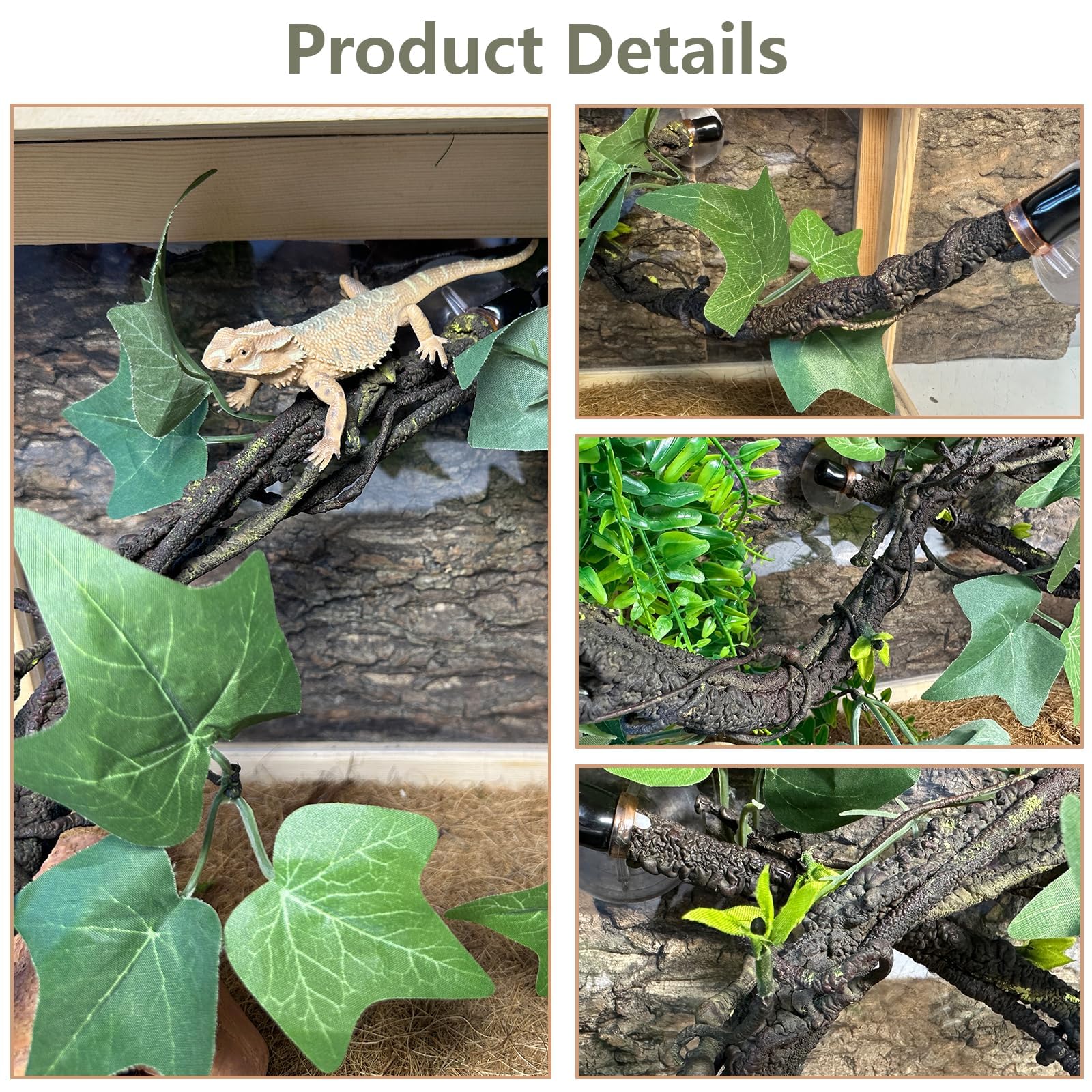 BNOSDM durable safe plastic vines withstand daily reptile activity