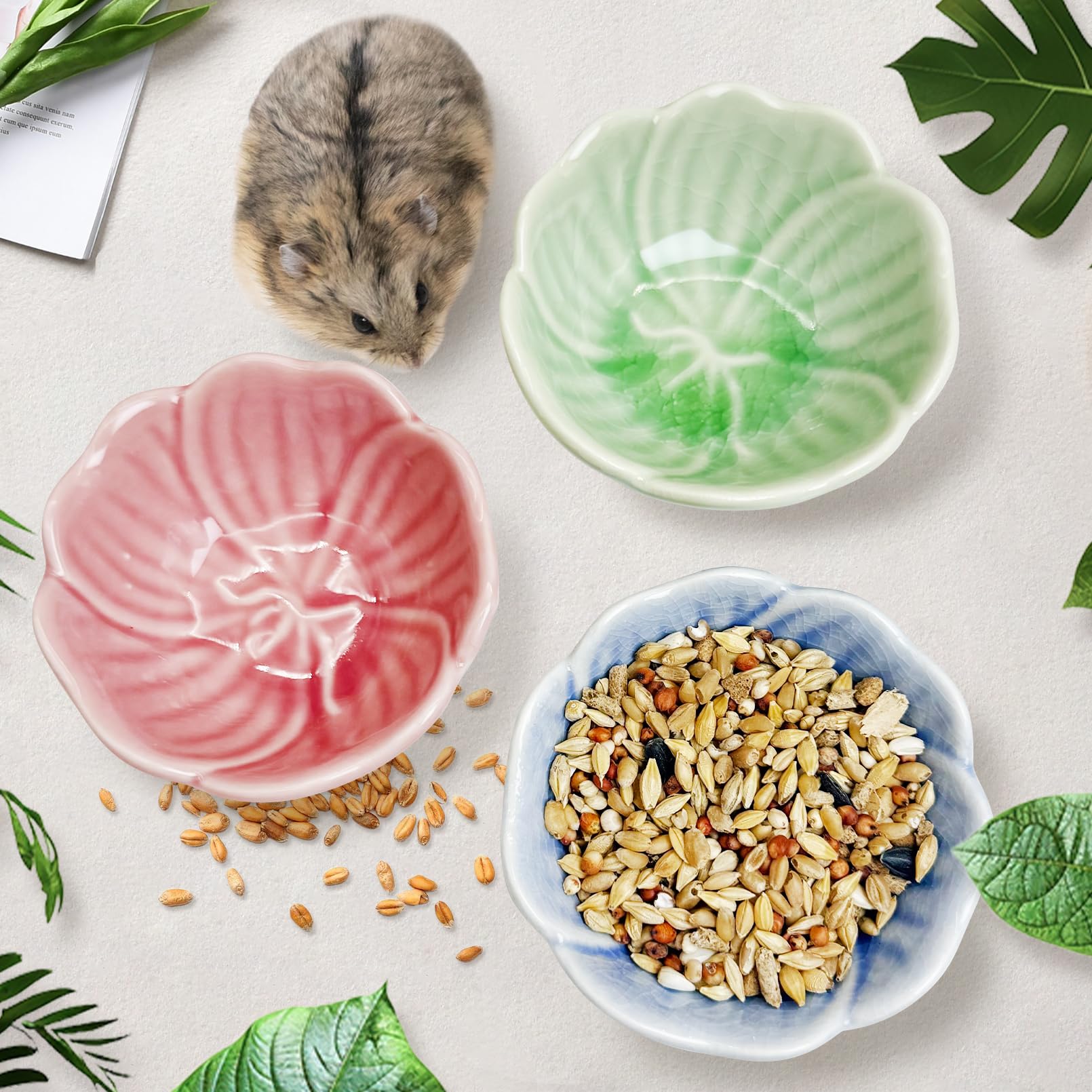 BNOSDM hamster-gerbil cage ceramic bowl supports versatile small-pet setups.