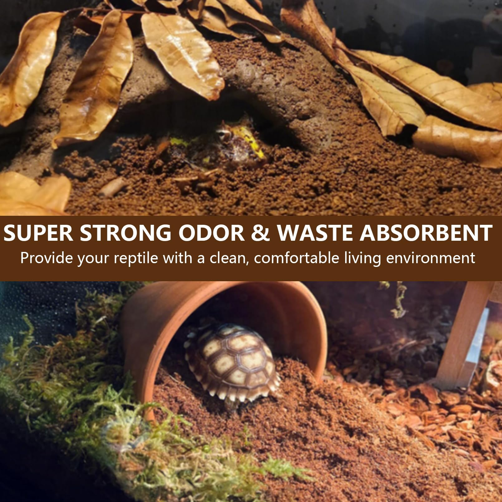 BNOSDM natural terrarium bedding for snakes and lizards demonstrating earthy look.