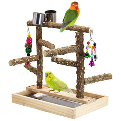 BNOSDM natural wood bird playground base provides a stable training space for small birds