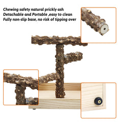 BNOSDM natural prickly ash wood perch for safe chewing and active play
