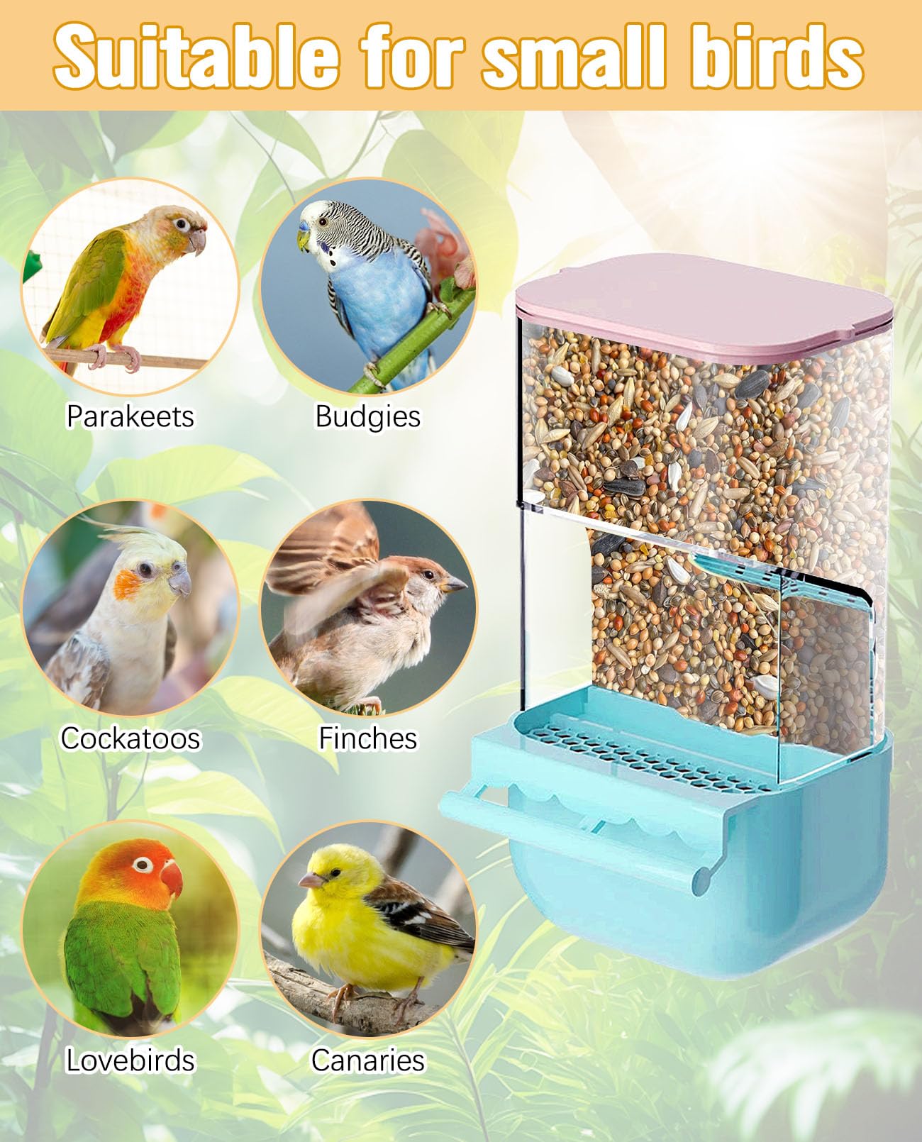 BNOSDM no mess bird feeder assembly blue, simple setup saves time