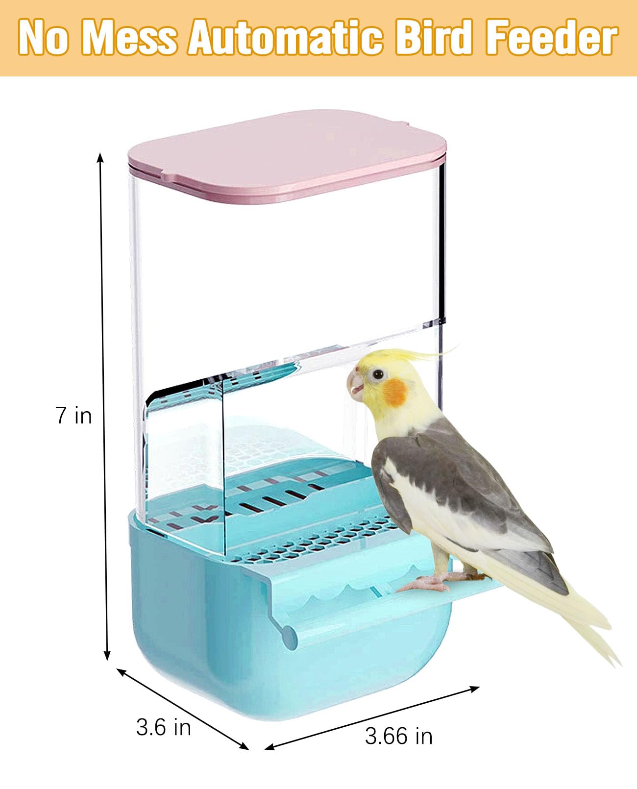 BNOSDM no mess bird feeder drawer bottom blue, scraps collect neatly for easy cleaning